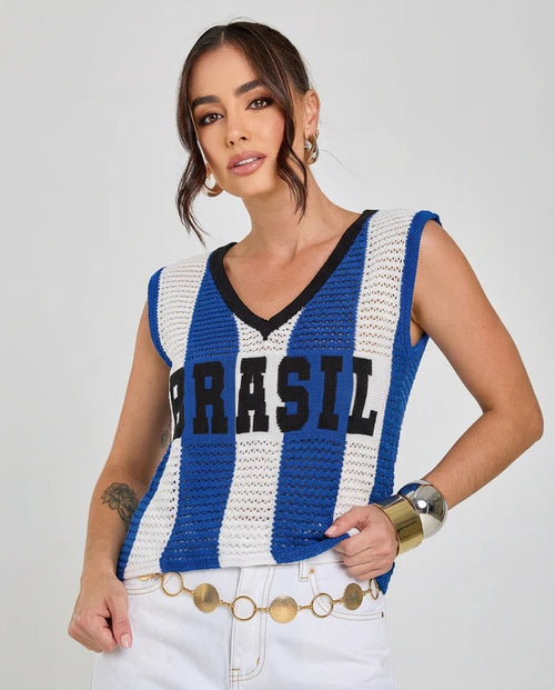 Regata Tricot Brasil Azul Copa 2026