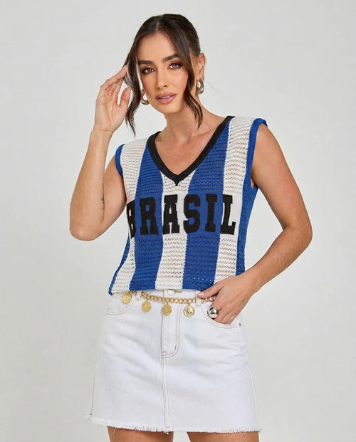 Regata Tricot Brasil Azul Copa 2026